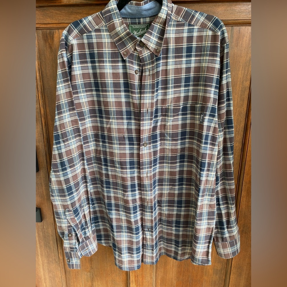 Woolrich Mens 100% Cotton Collared Button Up Shirt Size Large